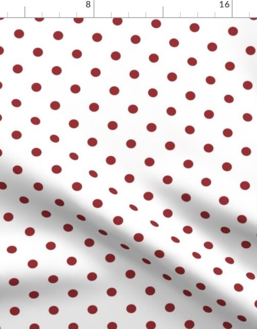 1/2 inch Classic Lava Falls  Red Polkadots on White Fabric