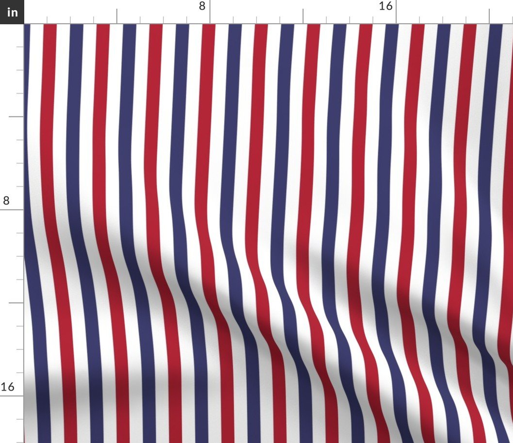 1/2 inch Flag Red, White and Blue Alternating V Stripes Fabric 1/2 inch Flag Red, White and Blue Alternating V Stripes Fabric