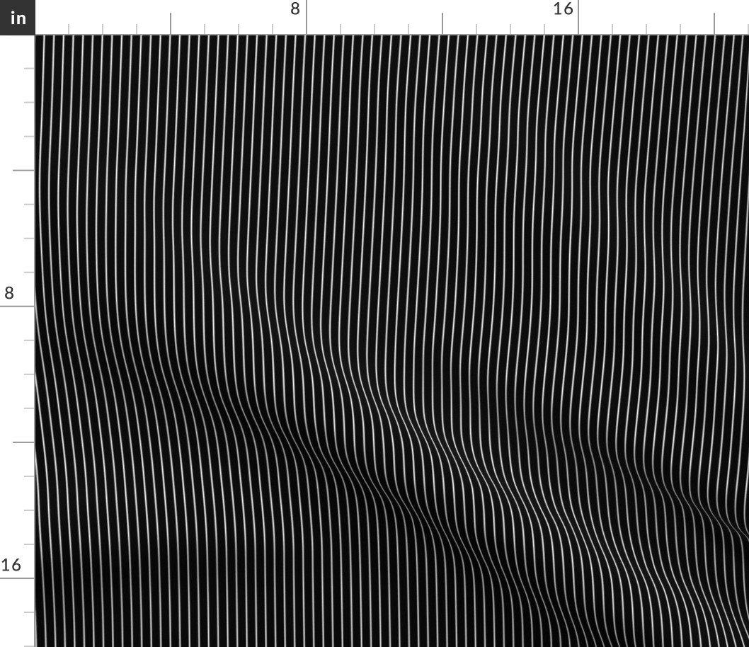 1/4 Inch Classic Vertical White Horizontal Pinstripe On Black Spacing Fabric