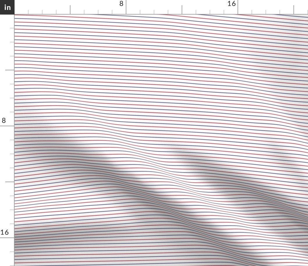 1/4 Inch Horizontal Pinstripe USA Red White and Blue Flag Colors Fabric