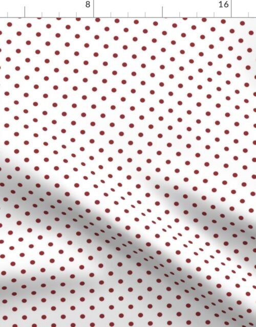 1/4 inch Classic Lava Falls  Red Polkadots on White Fabric