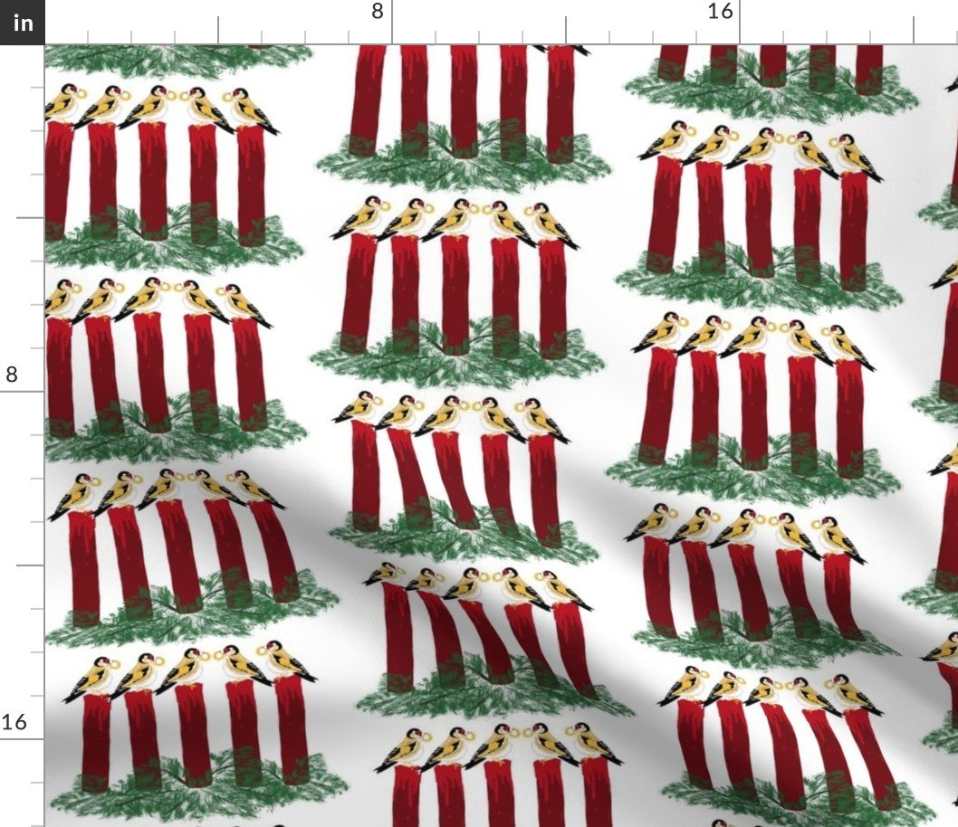 12 Days of Christmas 5 Gold Rings Fabric 12 Days of Christmas 5 Gold Rings Fabric