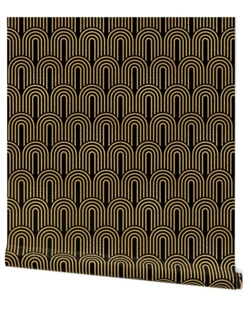 Antique Gold  and Black Art Deco Arches in Arches Wallpaper