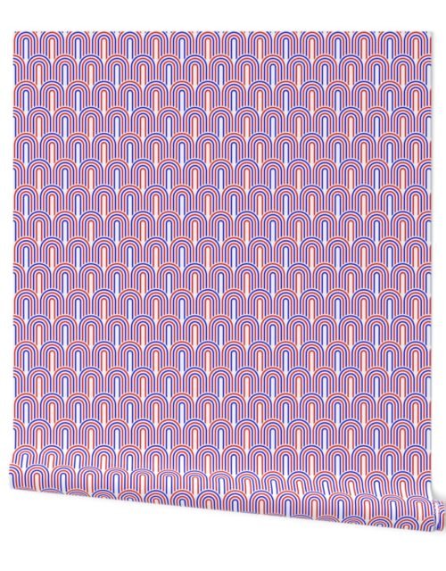 Red and White USA Jumbo Art Deco Arches in Arches Wallpaper