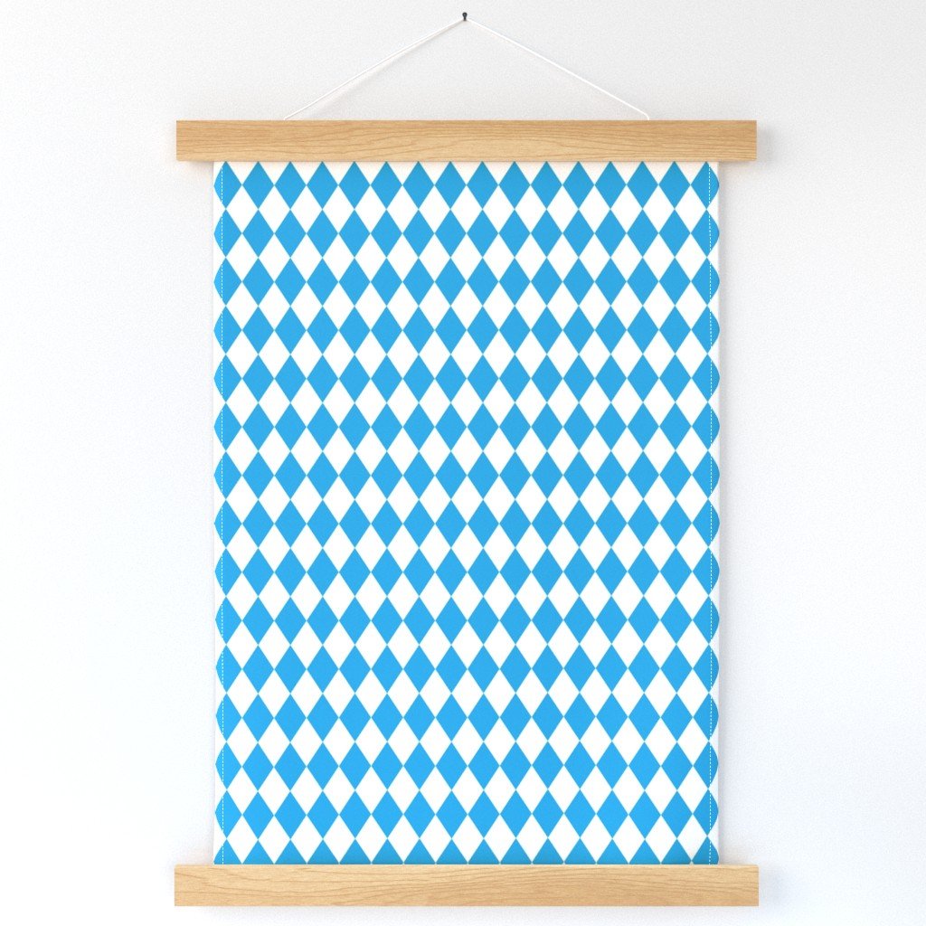 Oktoberfest Bavarian Beer Festival Blue and White 1 inch Diagonal Diamond Pattern Wall Hanging Oktoberfest Bavarian Beer Festival Blue and White 1 inch Diagonal Diamond Pattern Wall Hanging