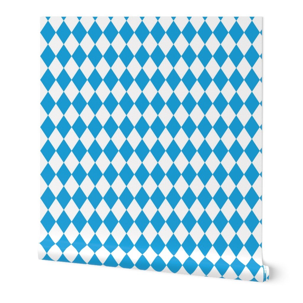 Oktoberfest Bavarian Beer Festival Blue and White 2 inch Diagonal Diamond Pattern Wallpaper Oktoberfest Bavarian Beer Festival Blue and White 2 inch Diagonal Diamond Pattern Wallpaper