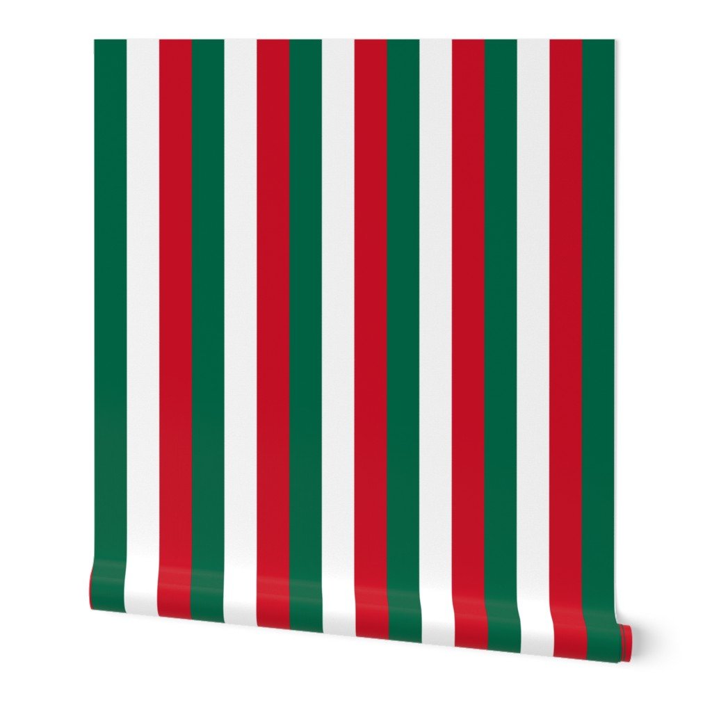 Mexican Flag Colors Red, White and Green Large 2 Inch Vertical Stripes Wallpaper Mexican Flag Colors Red, White and Green Large 2 Inch Vertical Stripes Wallpaper