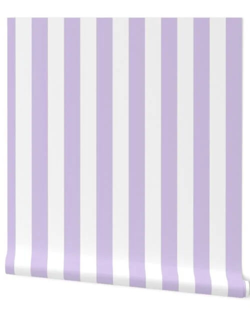 Color of the Year 2023 Digital Lavender and White 2 Inch Cabana Stripes Wallpaper