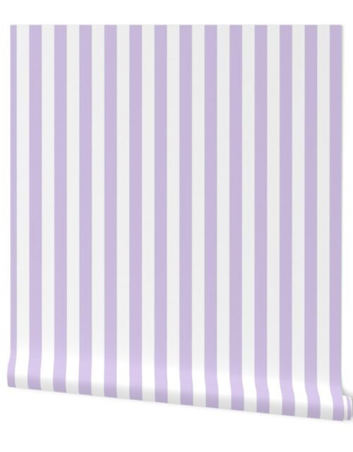 Color of the Year 2023 Digital Lavender and White 1 Inch Cabana Stripes Wallpaper