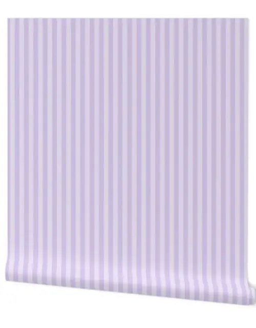 Color of the Year 2023 Digital Lavender and Tonal Lavender 1/2 Inch Cabana Stripes Wallpaper