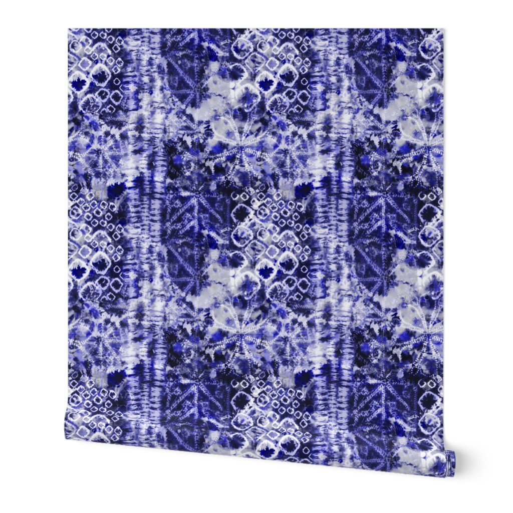 Blue Summer Tie Dye Batik Wax Tie Die Print Wallpaper Blue Summer Tie Dye Batik Wax Tie Die Print Wallpaper