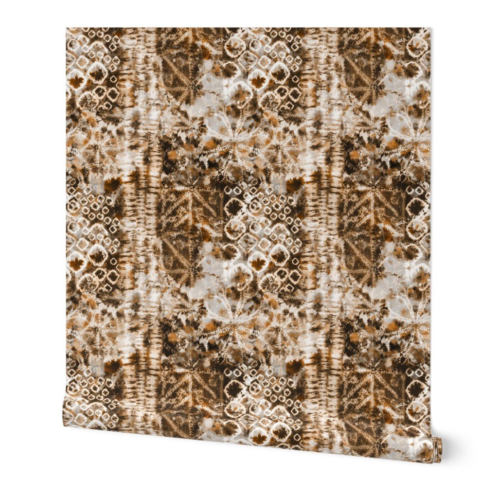 Peach and Brown Summer Tie Dye Batik Wax Tie Die Print Wallpaper Peach and Brown Summer Tie Dye Batik Wax Tie Die Print Wallpaper