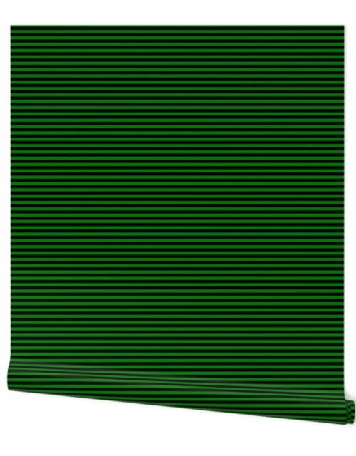 Halloween Holiday 1/4 inch Black and  Alien Witch Stripes Wallpaper