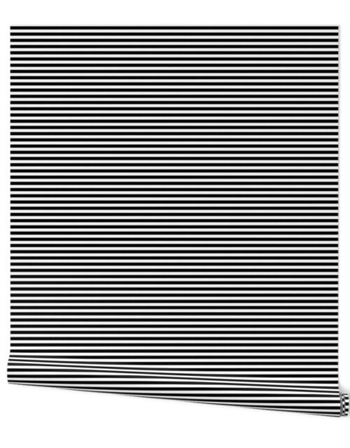 Halloween Holiday 1/4 inch Black Cat  and White Witch Stripes Wallpaper