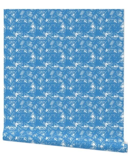 Ocean Blue Palm Leaves Wallpaper