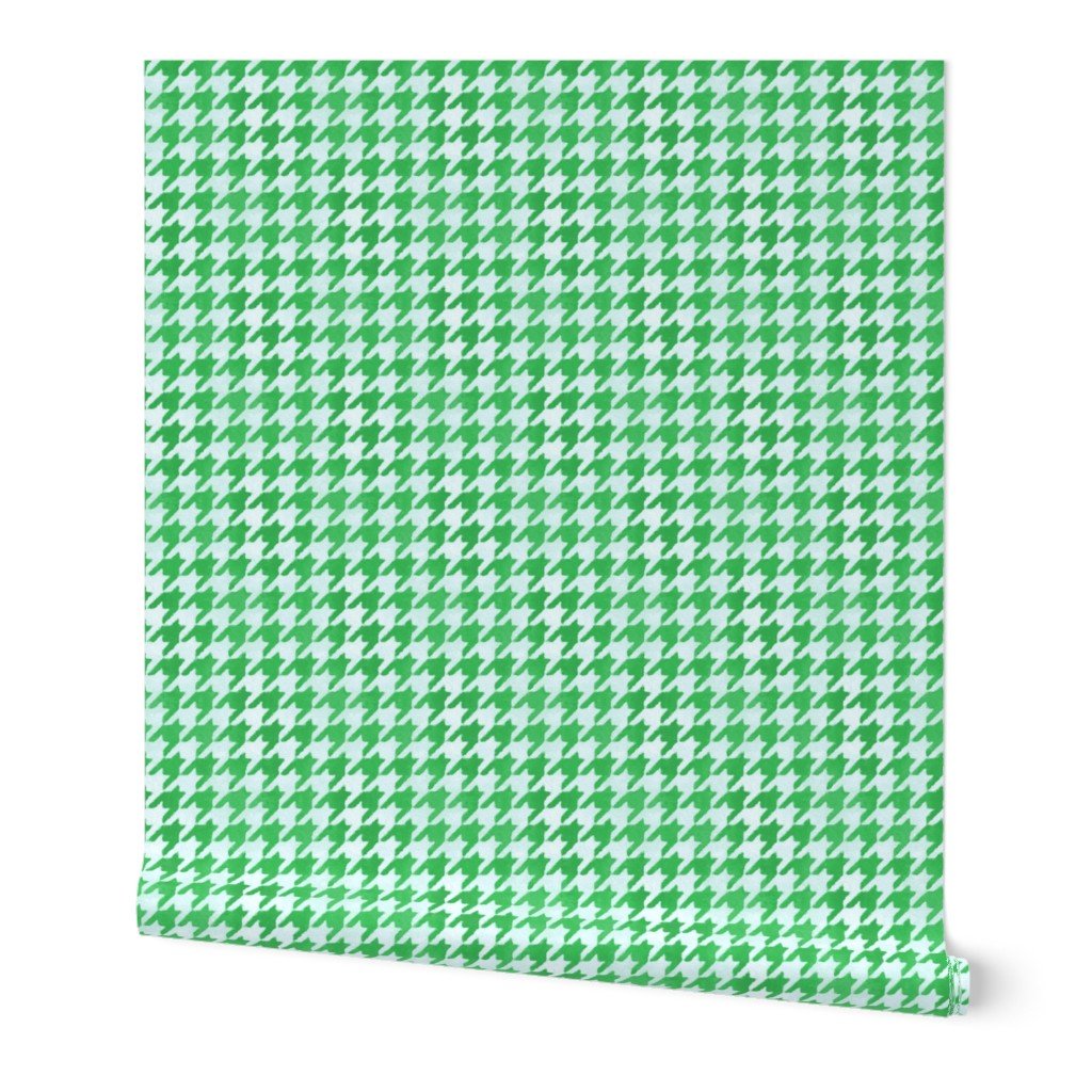 Large Fresh Green and White Handpainted Houndstooth Check Watercolor Pattern Wallpaper Large Fresh Green and White Handpainted Houndstooth Check Watercolor Pattern Wallpaper