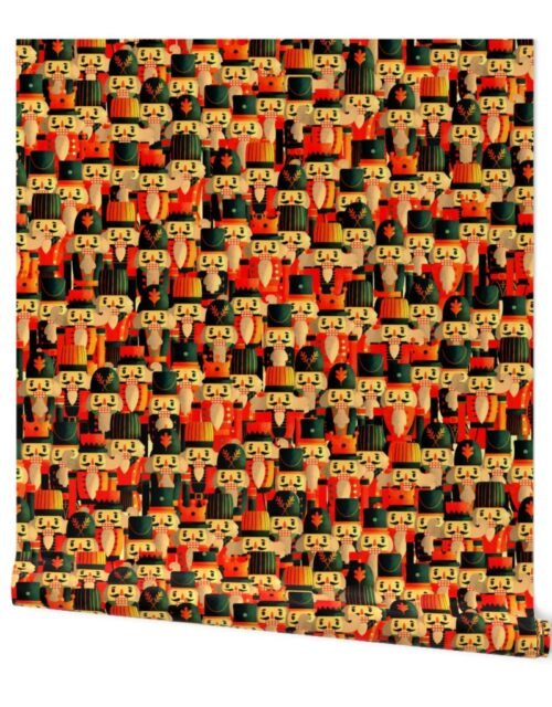 Large Vintage Antique Wooden Painted Christmas Nutcrackers Wallpaper