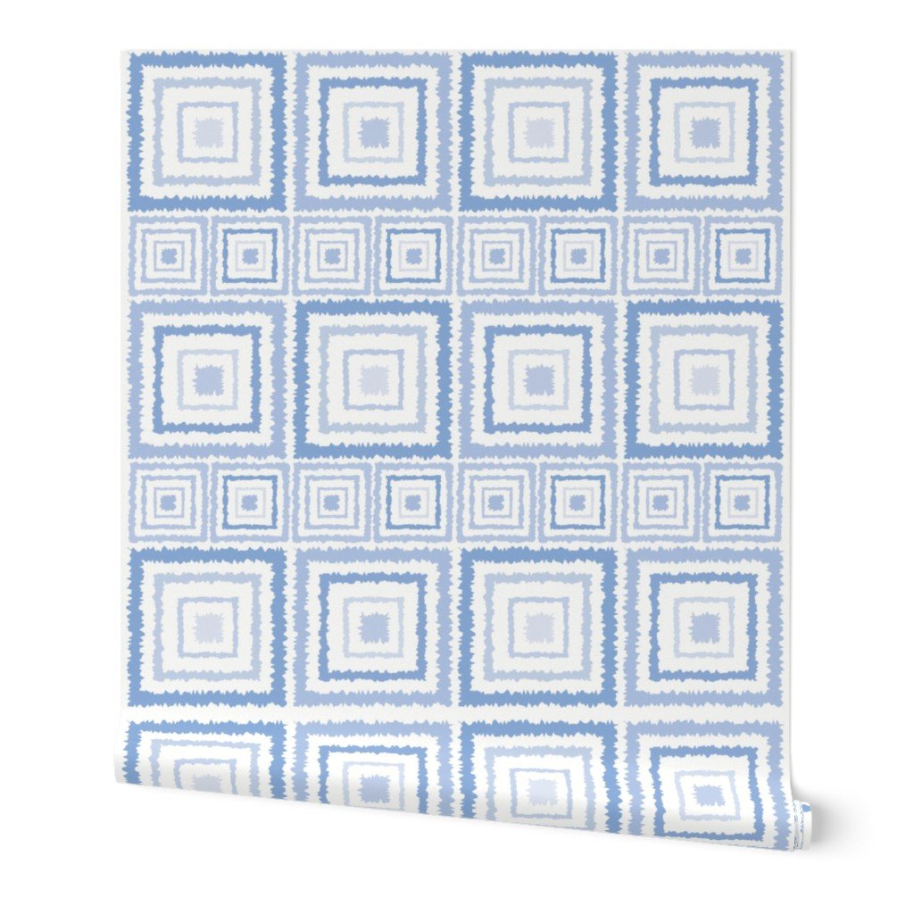 Large Blue Safari Ikat Squares Wallpaper Large Blue Safari Ikat Squares Wallpaper