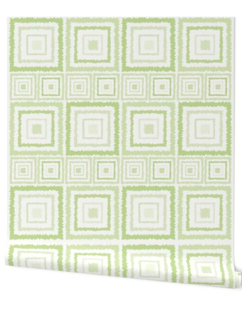 Large Green Safari Ikat Squares Wallpaper