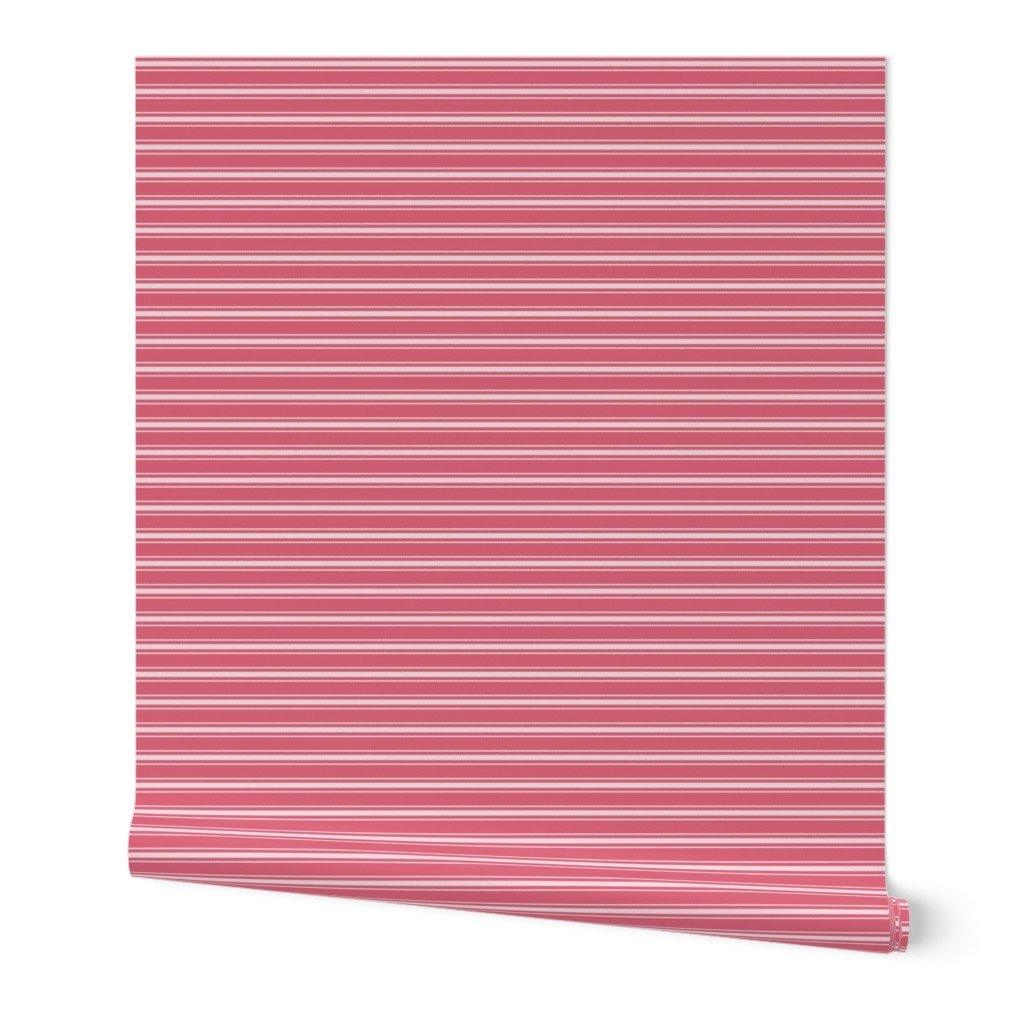 Horizontal White Mattress Ticking Stripes on Nantucket Red Wallpaper Horizontal White Mattress Ticking Stripes on Nantucket Red Wallpaper