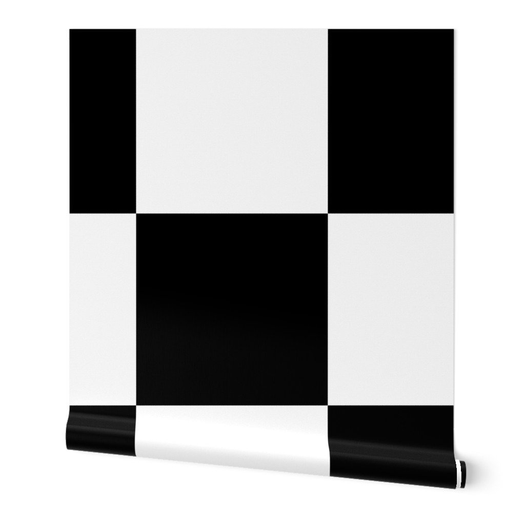Gigantic Jumbo 12 inch Check – Black and White Checker Board Pattern Wallpaper Gigantic Jumbo 12 inch Check - Black and White Checker Board Pattern Wallpaper