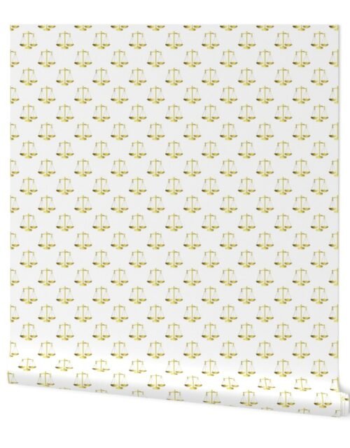 Gold Scales Of Justice on White Wallpaper