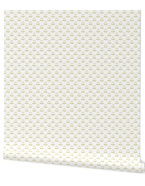 Tiny Gold Scales Of Justice on White Wallpaper
