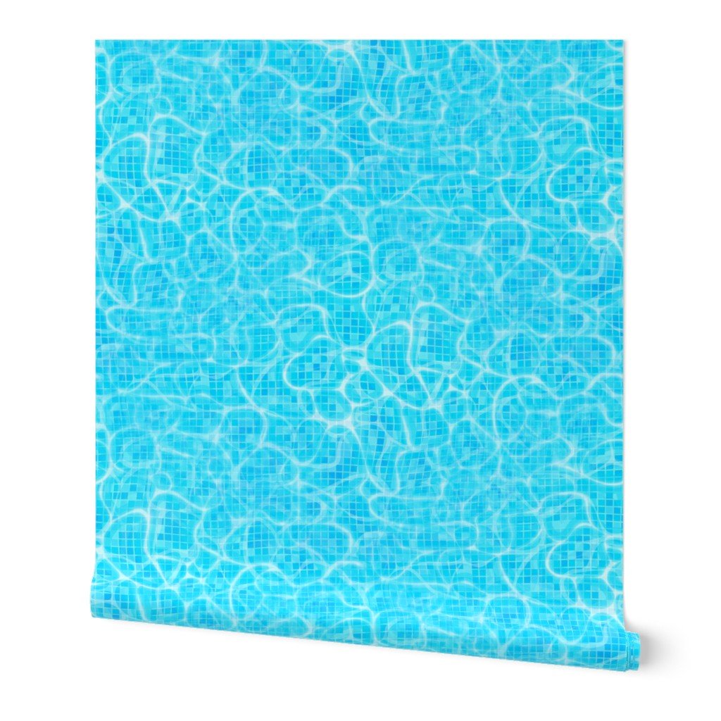 Blue Water Swirls Underwater Swimming Pool Mosaic 1 Inch Tiles Wallpaper Blue Water Swirls Underwater Swimming Pool Mosaic 1 Inch Tiles Wallpaper