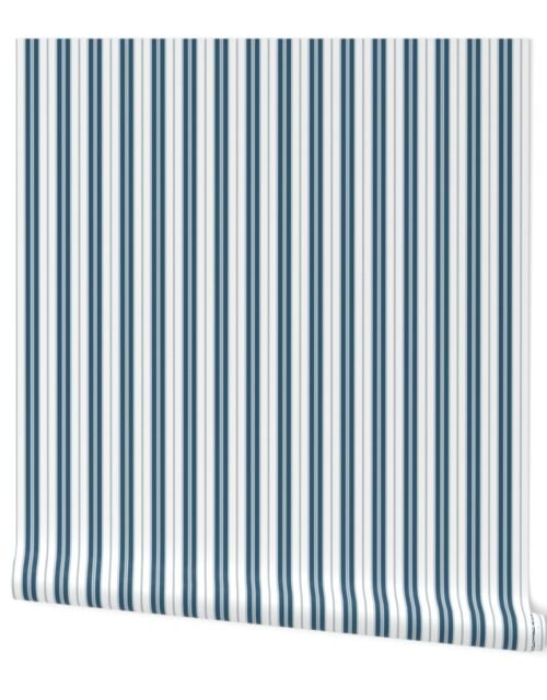 Midnight and White Autumn Winter 2022 2023 Color Trend Mattress Ticking Wallpaper