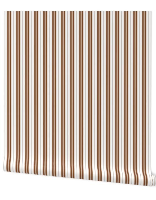 Caramel Cafe and White Autumn Winter 2022 2023 Color Trend Mattress Ticking Wallpaper