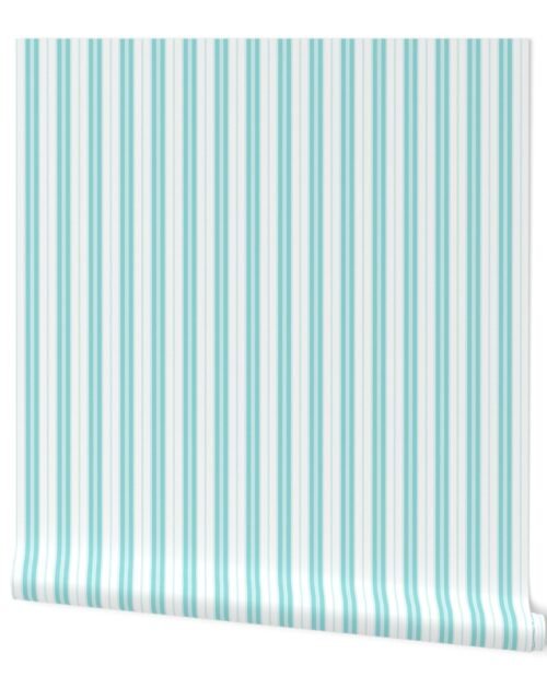 Waterspout and White Autumn Winter 2022 2023 Color Trend Mattress Ticking Wallpaper