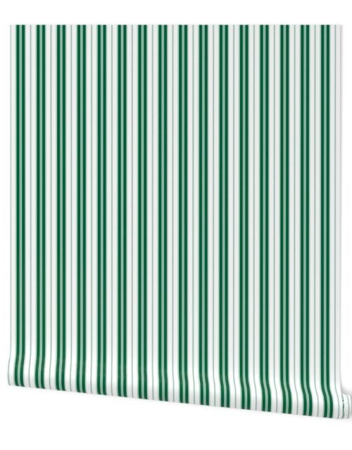 Abundant Green and White Autumn Winter 2022 2023 Color Trend Mattress Ticking Wallpaper