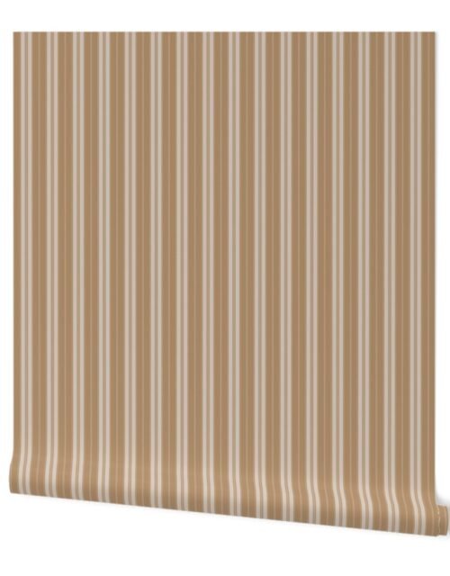 Iced Coffee and White Autumn Winter 2022 2023 Color Trend Mattress Ticking Wallpaper