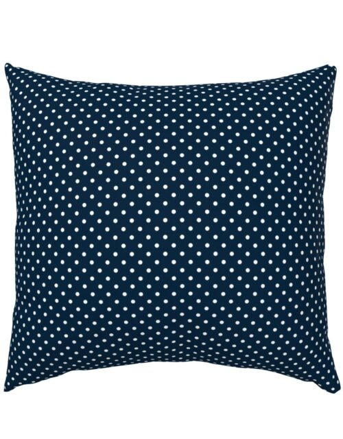 1/4 inch Classic White Polkadots on Navy Blue Euro Pillow Sham