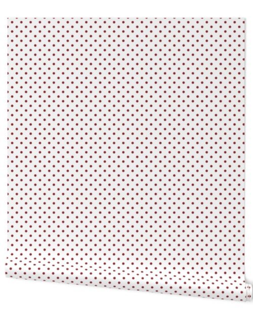 1/4 inch Classic Lava Falls  Red Polkadots on White Wallpaper