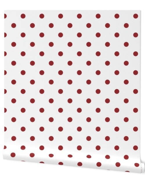 1 inch Classic Lava Falls  Red Polkadots on White Wallpaper