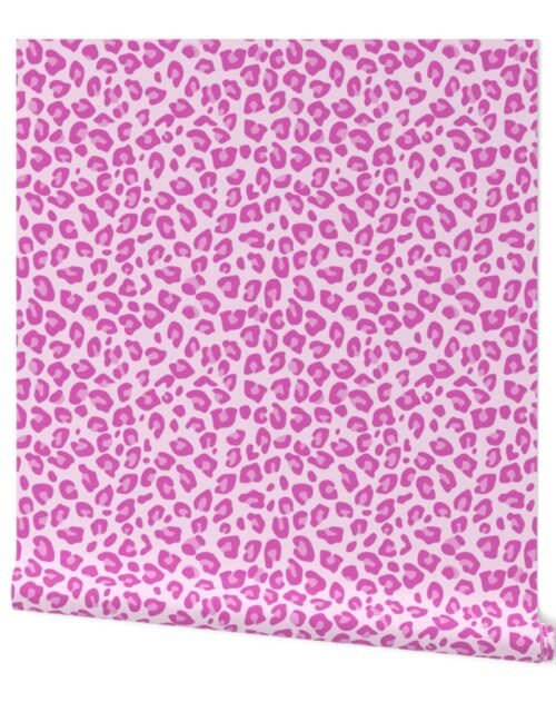 Large Pink and White Leopard Print Wallpaper