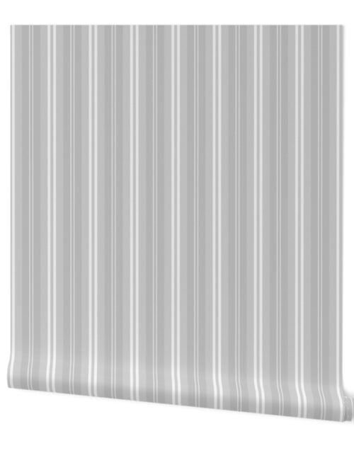 Small Christmas Silver Shaded Pin Stripe Wallpaper
