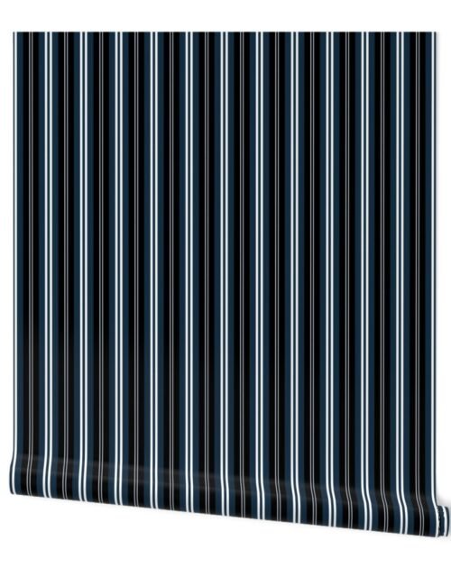 Black and White Shaded Pin Stripe Wallpaper