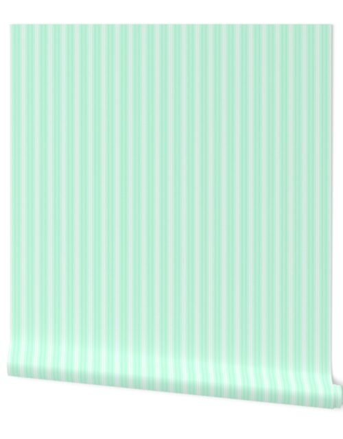 Small Mint Green Shaded Pin Stripe Wallpaper