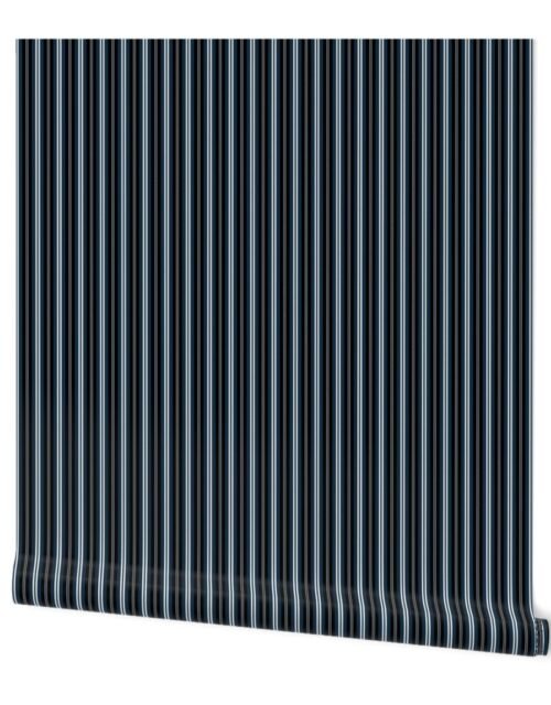 Small Black and White Shaded Pin Stripe Wallpaper