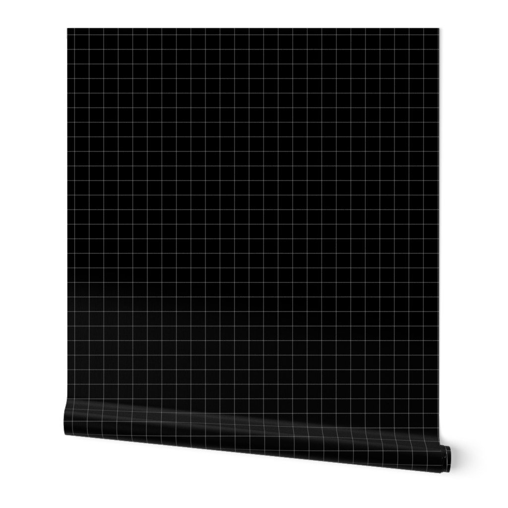 1 inch White Grid Lines on Black Wallpaper 1 inch White Grid Lines on Black Wallpaper