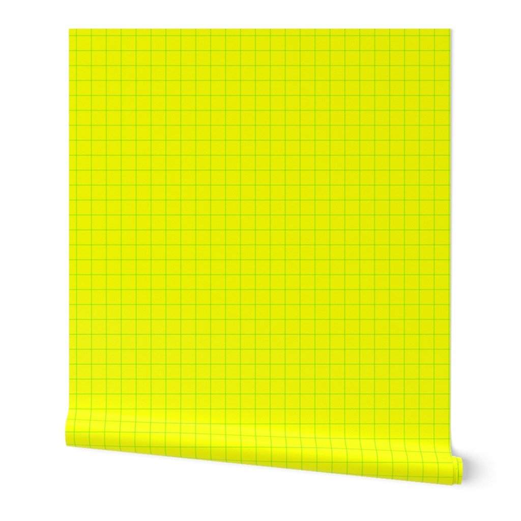 Green on Yellow on Lemon and Lime Grid 1 inch Wallpaper Green on Yellow on Lemon and Lime Grid 1 inch Wallpaper