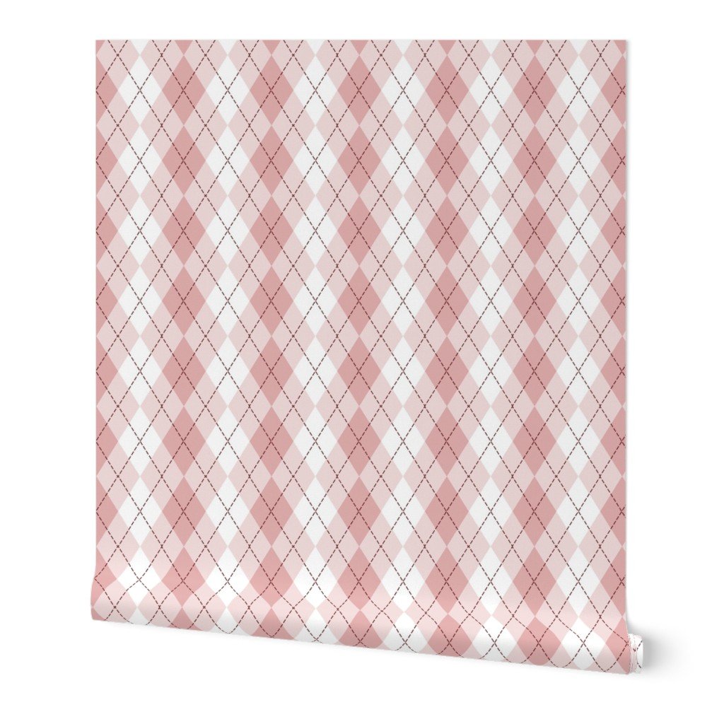 Light Pink Argyle Diamond Check Wallpaper Light Pink Argyle Diamond Check Wallpaper