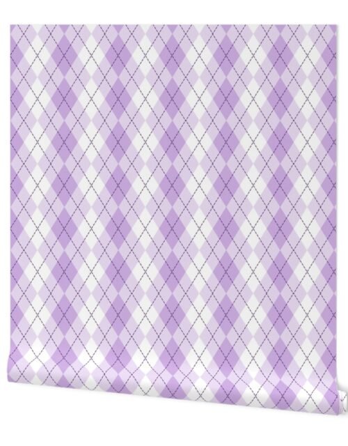Light Violet Argyle Diamond Check Wallpaper