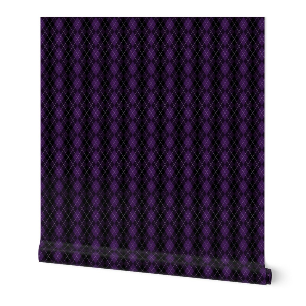 Small Dark Purple Argyle Diamond Check Wallpaper Small Dark Purple Argyle Diamond Check Wallpaper