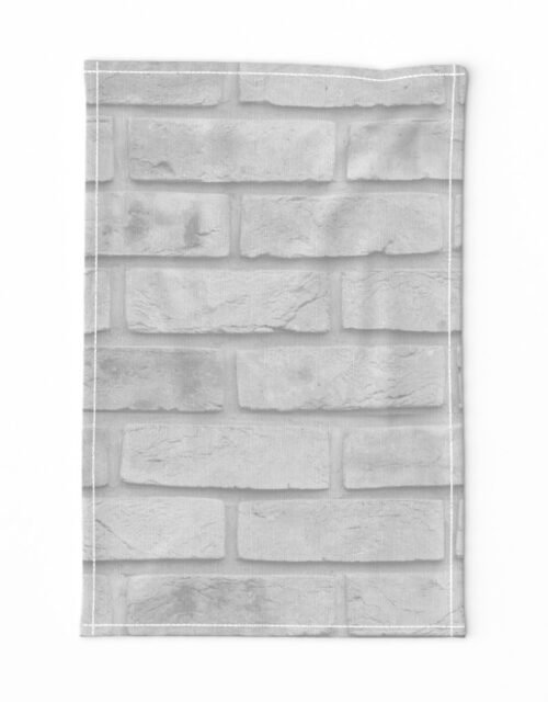 White Washed Brick Wall in Realistic Photo-Effect Life Size Tea Towel