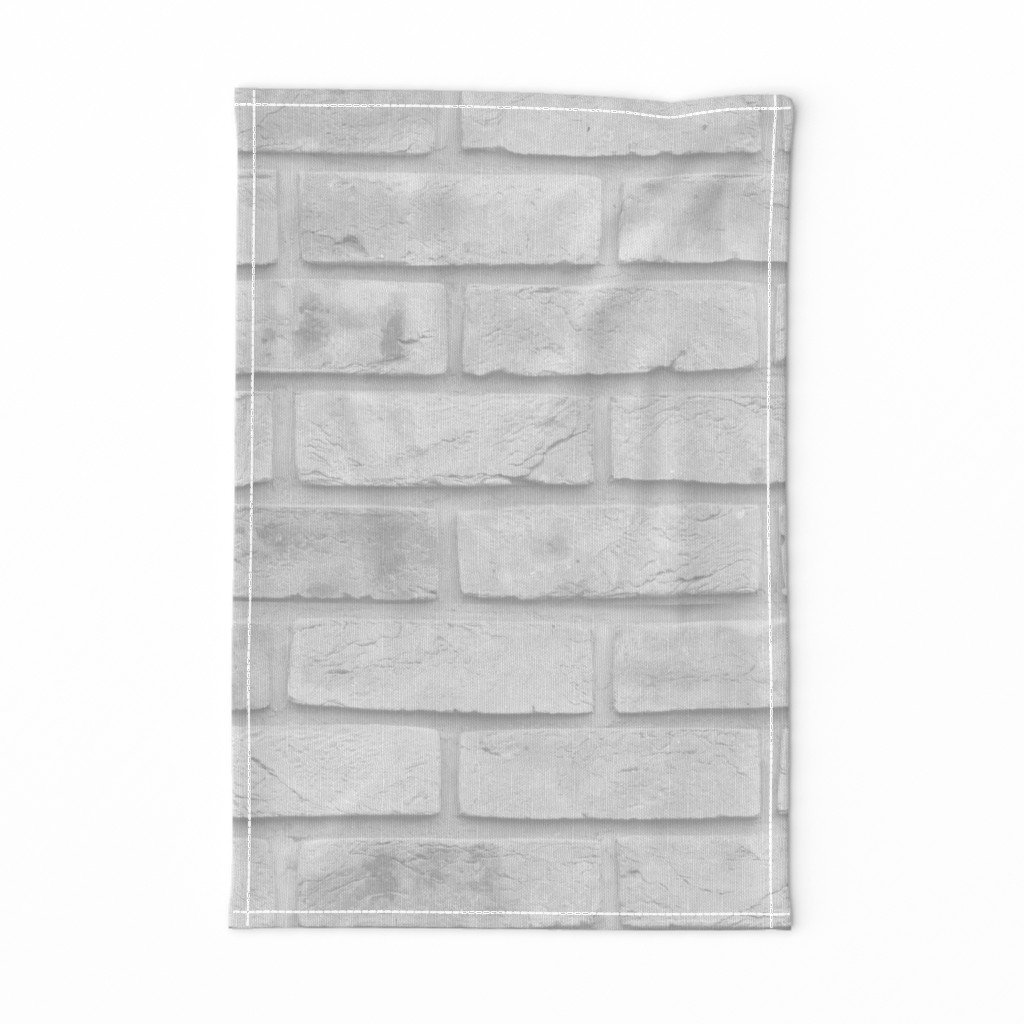 White Washed Brick Wall in Realistic Photo-Effect Life Size Tea Towel White Washed Brick Wall in Realistic Photo-Effect Life Size Tea Towel