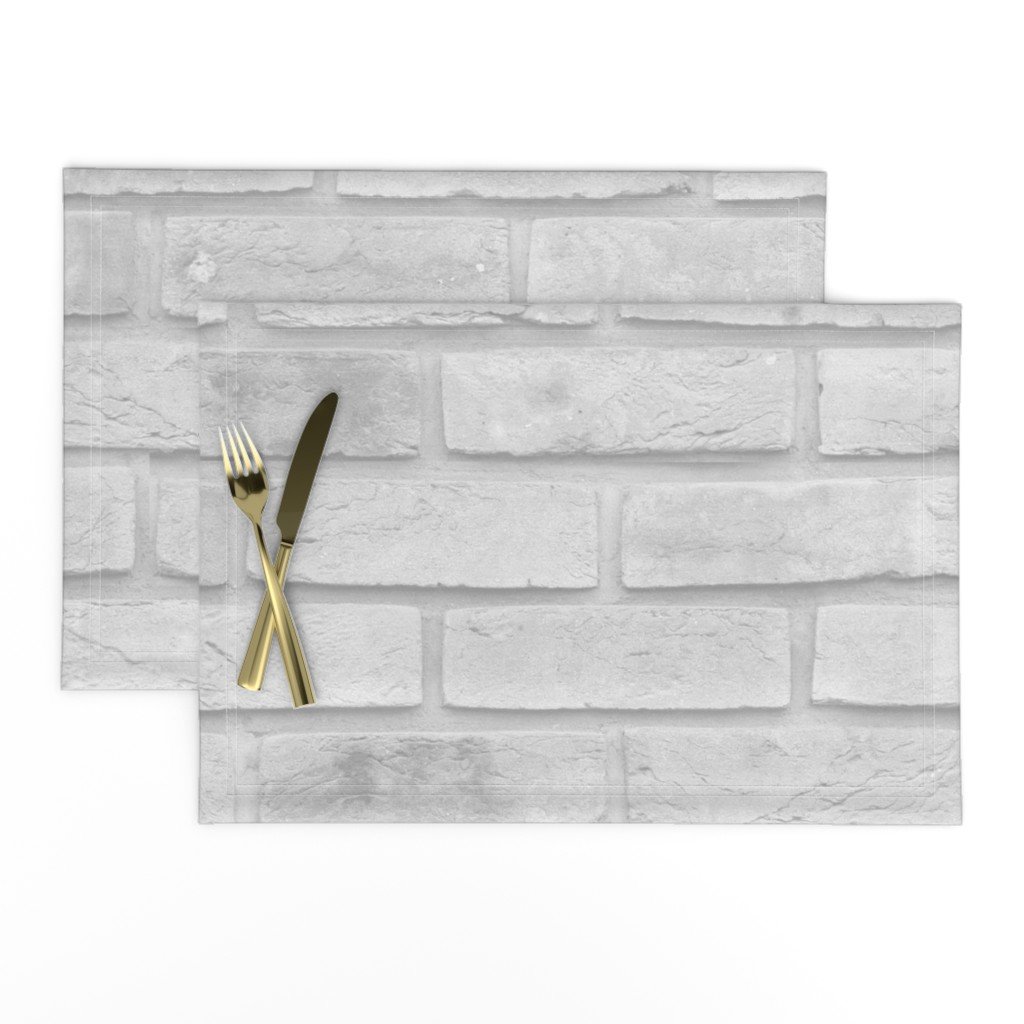 White Washed Brick Wall in Realistic Photo-Effect Life Size Placemats White Washed Brick Wall in Realistic Photo-Effect Life Size Placemats