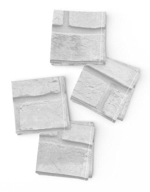 White Washed Brick Wall in Realistic Photo-Effect Life Size Cocktail Napkins